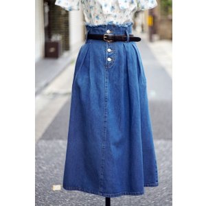 画像: "Tumblevieeds" デニム スカート フレア フリンジ加工 w64cm[20058]