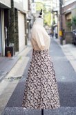 画像5: ネイビー系 花柄 スカート フレア w72cm[20130]