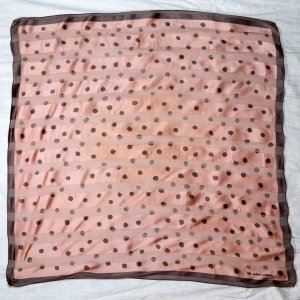 画像: "mila schon" ピンク系 ドット シルク スカーフ 88cm×88cm[20081]