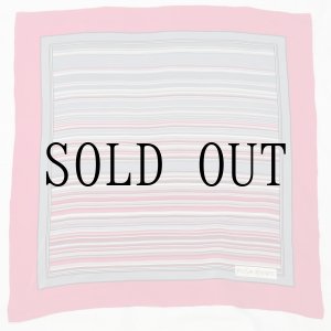 画像: "Yves Saint Laurent イヴサンローラン" 赤系 ストライプ柄 シルク スカーフ 78cm×78cm[20083]