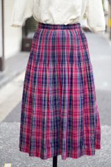 画像: "LEWISVAGI" マルチカラー タータンチェック柄 プリーツ スカート w64cm[20137]