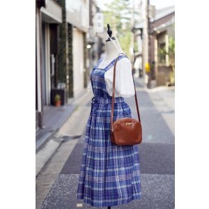 画像: コットン ブルー系 タータンチェック柄 ジャンパースカート [20185]