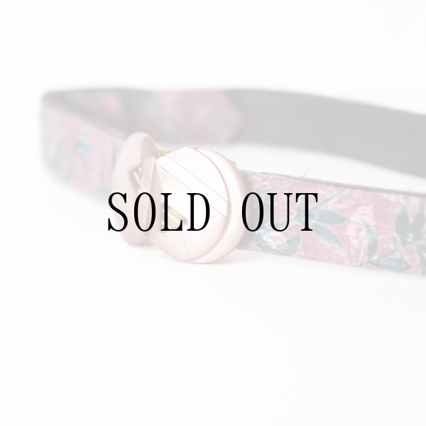 画像3: 花柄 パープル×グリーン系 アンティークベルト[20162]