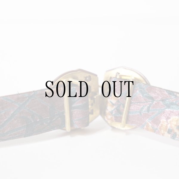 画像5: 花柄 パープル×グリーン系 アンティークベルト[20162]