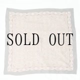 画像: 黒 ブラウン系 幾何学模様 ウール スカーフ 86cm×86cm[20167]