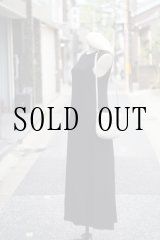 画像: ”Yohji yamamoto Noir” 無地 レーヨン シルク 黒 袖なし レトロワンピース ノーカラー[20223]