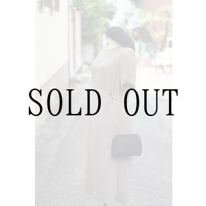 画像: "Partout" ブラウン系 幾何学 総柄 半袖 レーヨン レトロワンピース ノーカラー[20228]