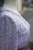 画像6: "BELLE BOISLE" パープル系 小花柄 長袖 レトロワンピース タイニーカラー ピンタック[20194]