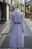 画像3: "BELLE BOISLE" パープル系 小花柄 長袖 レトロワンピース タイニーカラー ピンタック[20194]