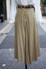 画像: "CRAZY HORSE" US製 レーヨン ベージュ フレア スカート w68cm[20340]