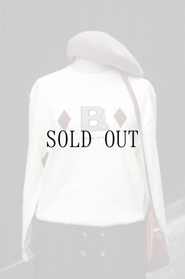 画像1: 白 うさぎ スウェット トップス [20361]