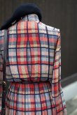 画像10: ”TOKYO BLOUSE” タータンチェック柄 マルチカラー 長袖 レトロワンピース スタンドカラー ベルト[20367]