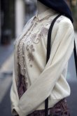 画像6: 無地 アイボリー ウール ニット カーディガン お花 刺繍[20368]