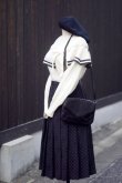 画像5: ”Addenda” ドット×リボン柄 黒×白 スカート フレア w65cm[20373]