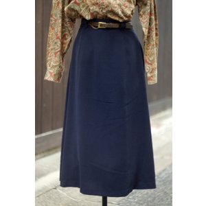 画像: ネイビー 無地 スカート フレア  w66cm[20406]
