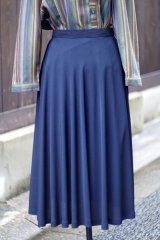 画像: ネイビー 無地 スカート フレア  w65cm[20415]