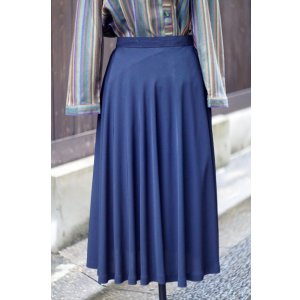 画像: ネイビー 無地 スカート フレア  w65cm[20415]