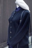 画像3: ”ROGICA ”無地 黒 ウール混 ニット カーディガン ケーブル編み[20413]