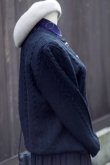 画像6: ”ROGICA ”無地 黒 ウール混 ニット カーディガン ケーブル編み[20413]