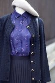 画像2: ”ROGICA ”無地 黒 ウール混 ニット カーディガン ケーブル編み[20413]