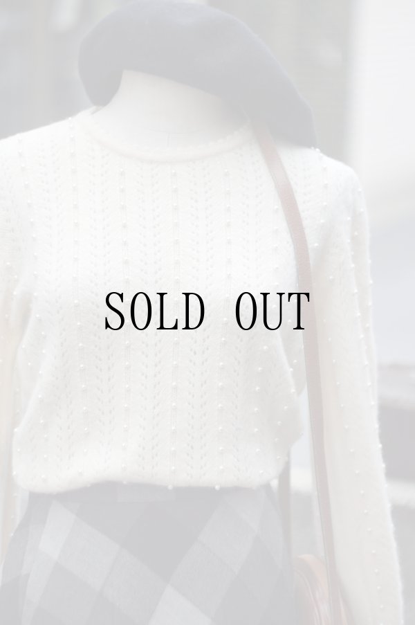 画像3: ”SERA” 無地 白系 ウール ニット セーター ラウンドネック パール [20429]