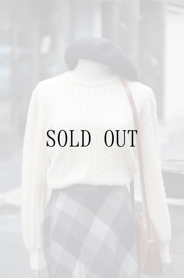 画像4: ”SERA” 無地 白系 ウール ニット セーター ラウンドネック パール [20429]