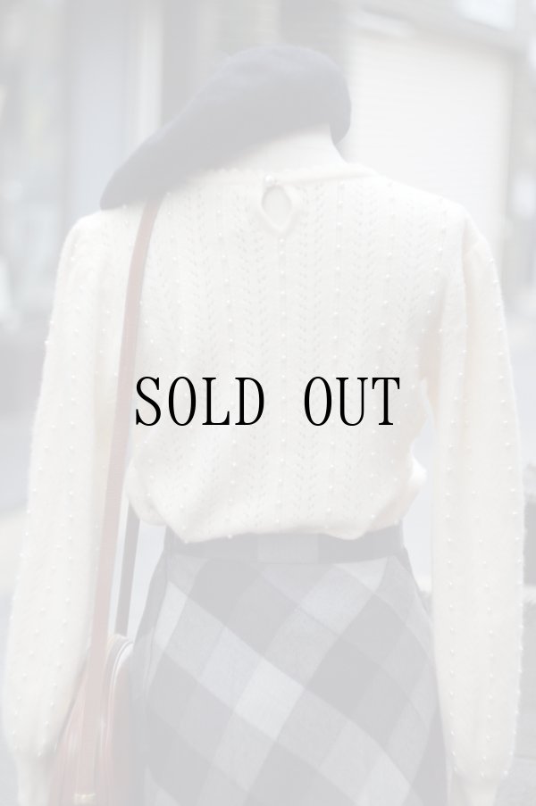 画像10: ”SERA” 無地 白系 ウール ニット セーター ラウンドネック パール [20429]