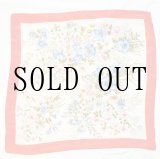 画像: 赤系 花柄 シルク スカーフ 79cm×79cm[20403]