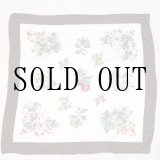 画像: ブラウン系 果物柄 シルク スカーフ 89cm×89cm[20402]