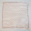 画像1: ピンク×グレー ドット シルク スカーフ 79cm×79cm[20397]