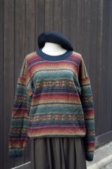 画像: ”ROYAL SCOTT”  ミックスカラー ウール ボーダー ニット ラウンドネック[20449]