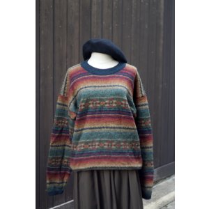 画像: ”ROYAL SCOTT”  ミックスカラー ウール ボーダー ニット ラウンドネック[20449]