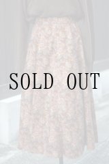 画像: 花柄 ブラウン スカート フレア  w68cm[20452]