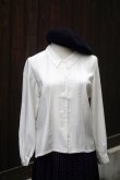 画像9: ”PER QUANIO” 白 長袖 ブラウス レギュラーカラー ピンタック カッティングレース[20485]