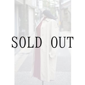 画像: "FS" ベージュ 無地 コットン混 ステンカラーコート[20483]