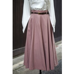 画像: 無地 ウール混 ピンク系 スカート フレア w64cm[20490]