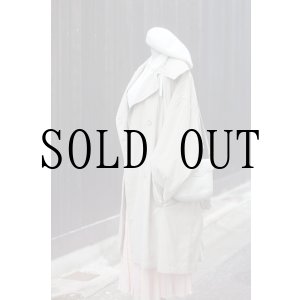 画像: ベージュ×ブラウン系 無地  トレンチコート 腰リボン[20487]