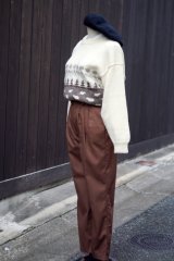 画像: "GREAT connections" US製 コットン混 無地 ブラウン パンツ  w64cm [20492]