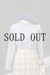 画像: ”Gypsum” グレー系 カシミヤ 無地 ニット ボトルネック[20497]