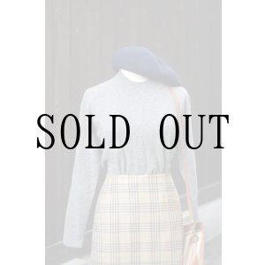 画像: ”Gypsum” グレー系 カシミヤ 無地 ニット ボトルネック[20497]