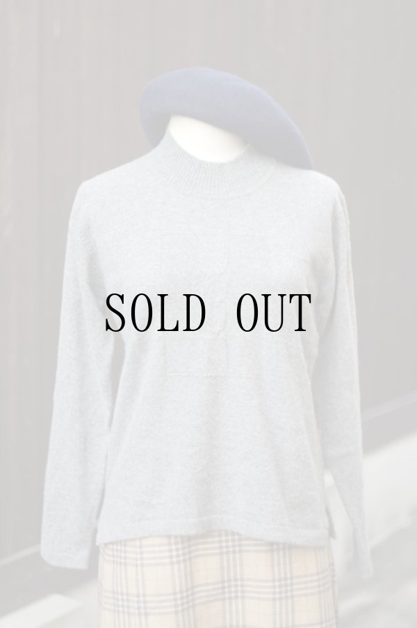 画像6: ”Gypsum” グレー系 カシミヤ 無地 ニット ボトルネック[20497]