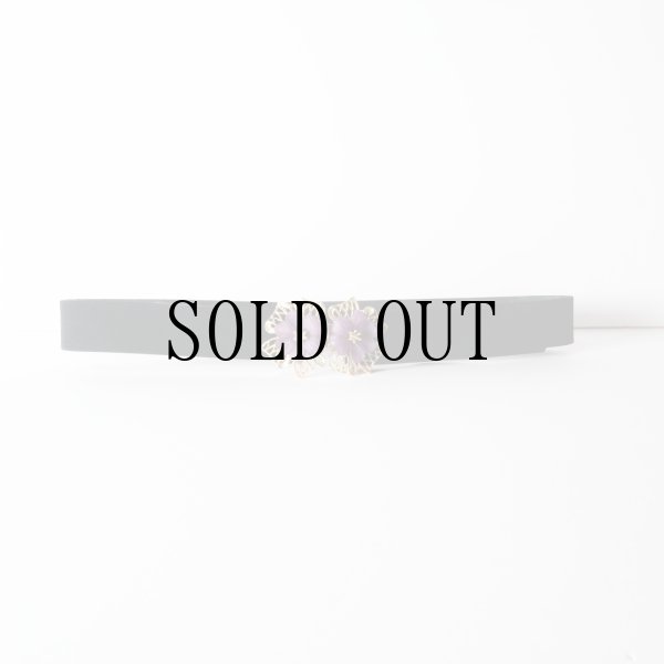 画像2: 無地 黒系 アンティークベルト お花 [20475]