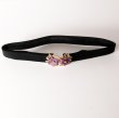 画像4: 無地 黒系 アンティークベルト お花 [20475]
