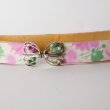 画像1: 花柄 パープル×アイボリー パール アンティークベルト[20480]