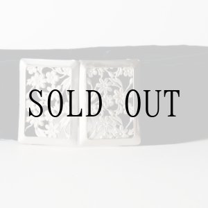 画像: 無地 黒系 アンティークベルト お花  ベロア[20476]