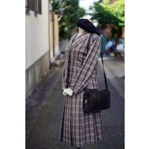 画像: マルチカラー チェック柄 ツイード ジャケット＆ベスト&スカート スリーピース セットアップ [20503]