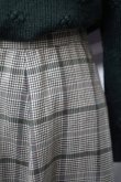 画像2: ”ELMIDAS” グレンチェック柄 ウール カーキ系 スカート フレア w64cm[20507]