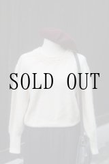 画像: ”CORDIER” 無地 アイボリー系 ウール ニット セーター ラウンドネック パール [20506]