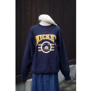 画像: "THE DISNEY STORE" US製 コットン ネイビー スウェット トップス ミッキー ロゴ[20512]