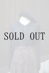 画像: "NORY BEARDS" 無地 黒 長袖 ブラウス  シースルー[20519]